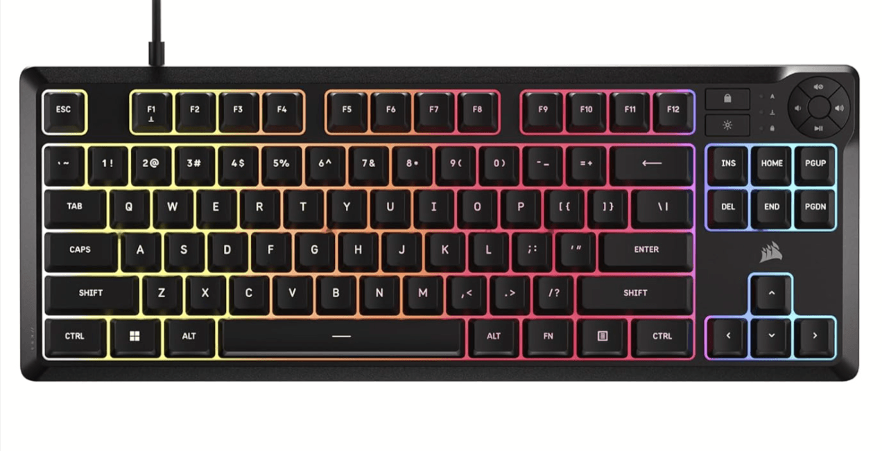 Save 22% on Corsair's Compact RGB Gaming Keyboard