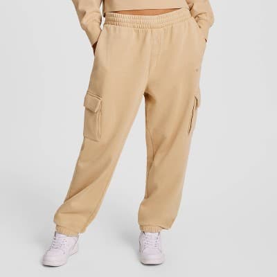 Champion Women's Vintage Wash Relaxed Leg Fleece Pants - Tan L