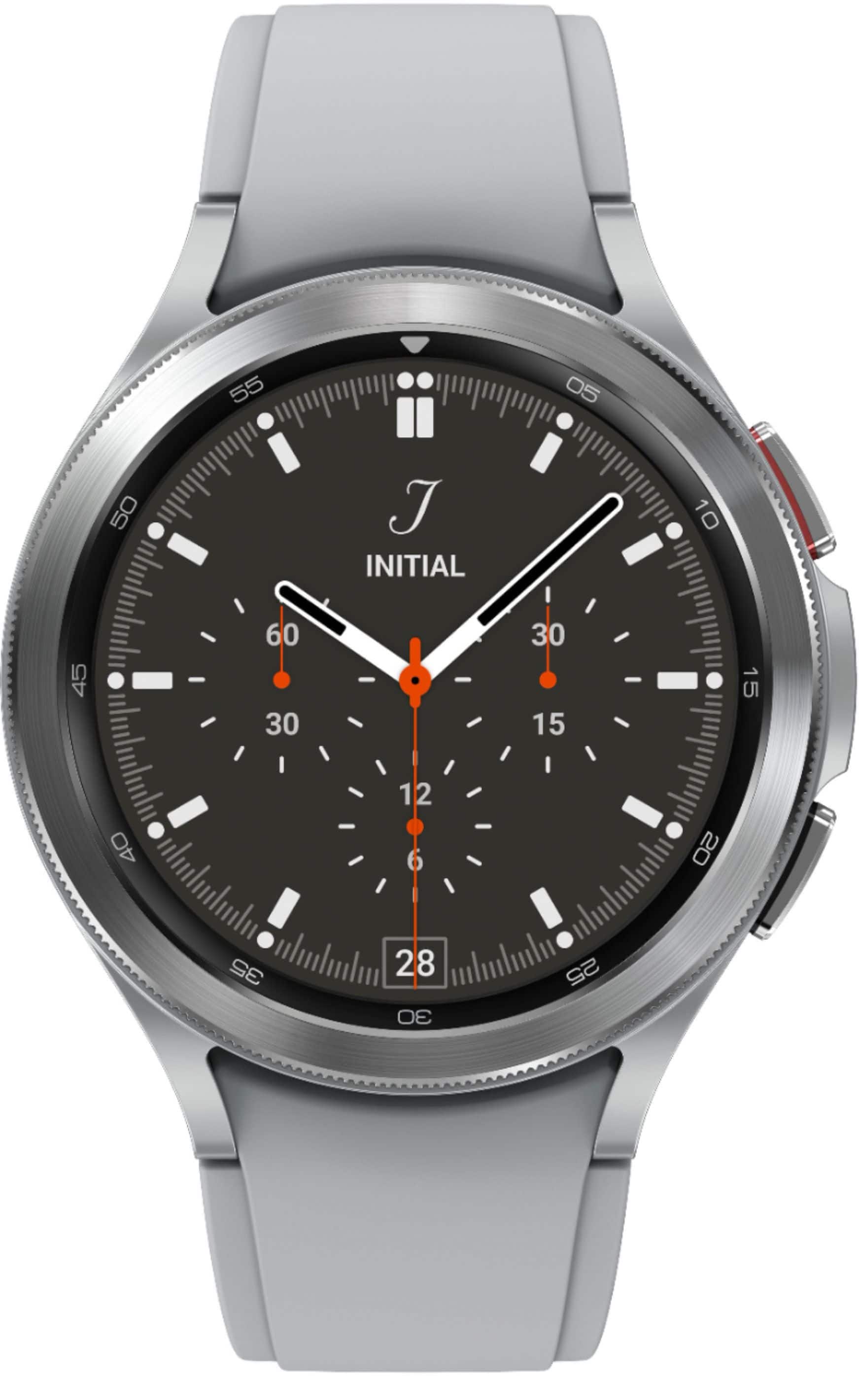 Samsung - Geek Squad Certified Refurbished Galaxy Watch4 Classic Stainless Steel Smartwatch 46mm BT - Silver - (2021)