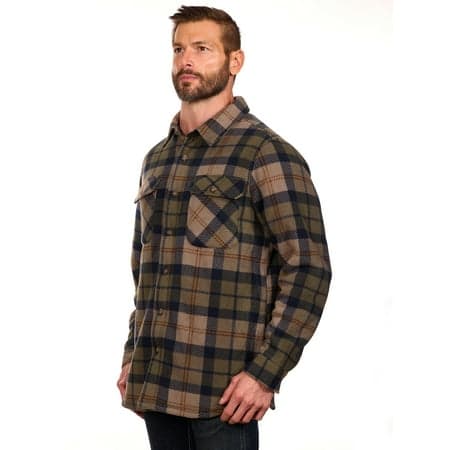Bass Creek Outfitters Men's Plaid Bonded Winter Fleece Shirt Jacket, Sizes M-2XL