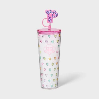 24oz Disco Hearts Wave Tritan Hydration Tumbler White/Pink - Roller Rabbit x Target