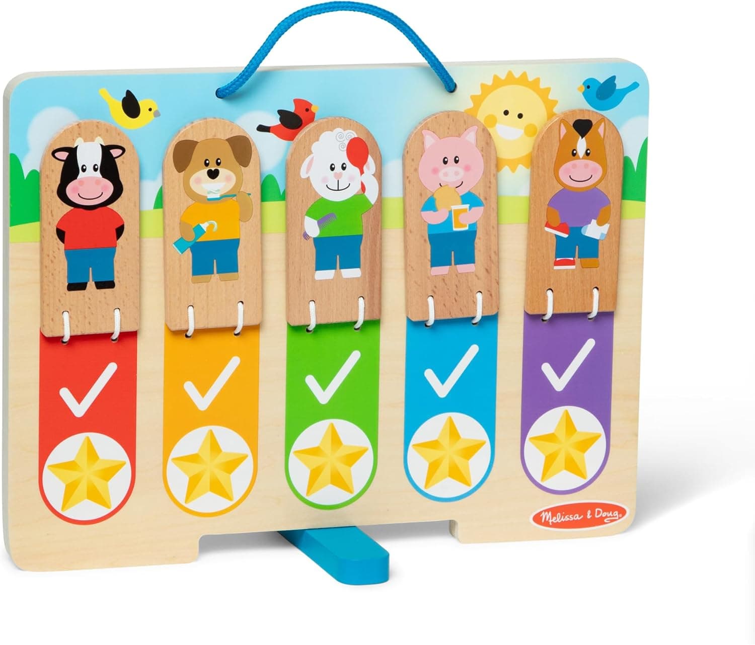 Melissa & Doug Wooden Habit Tracker for Kids 3+