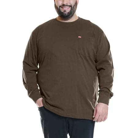 Wrangler Men’s Big and Tall Cotton Pocket Tee with Long Sleeves, Sizes 1XL-6XL