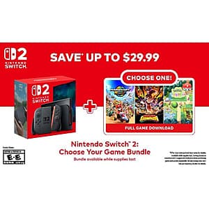 Nintendo Switch 2 Bundle: Choose Your Game ($500 + Free Shipping)