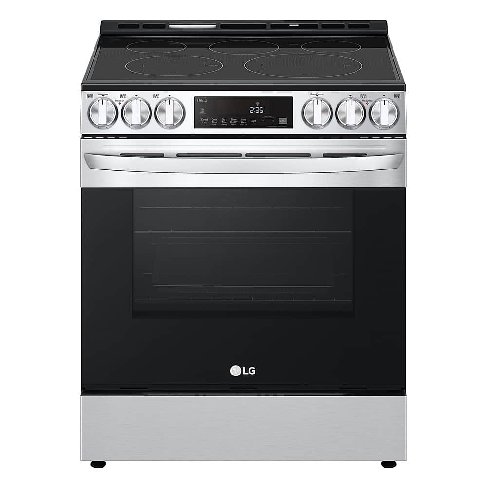 LG - 6.3 Cu. Ft. Smart Slide-In Electric True Convection Range with EasyClean and AirFry - Stainless Steel