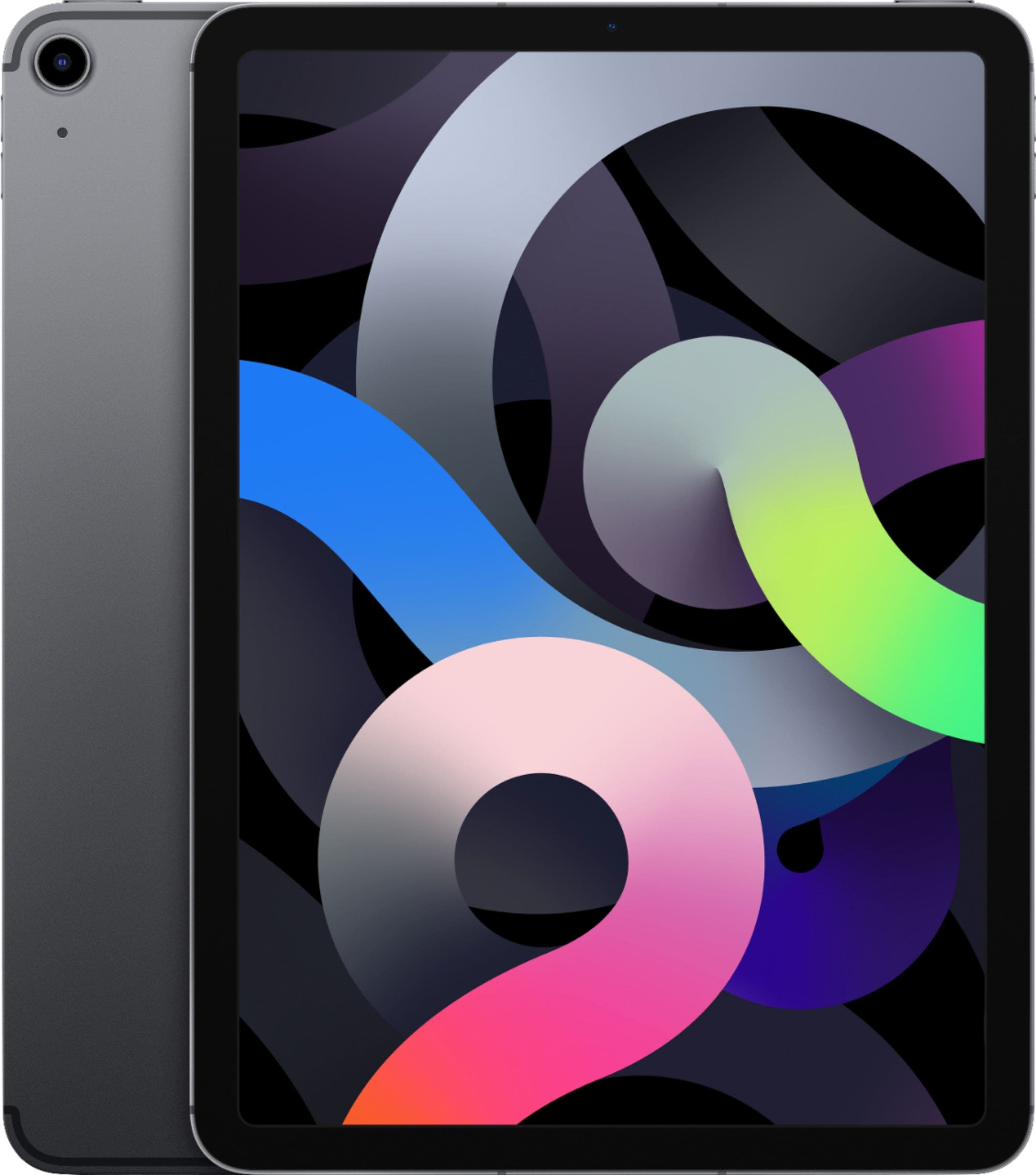 Apple - Geek Squad Certified Refurbished 10.9-Inch iPad Air - (4th Generation) with Wi-Fi + Cellular - 64GB (Verizon) - Space Gray