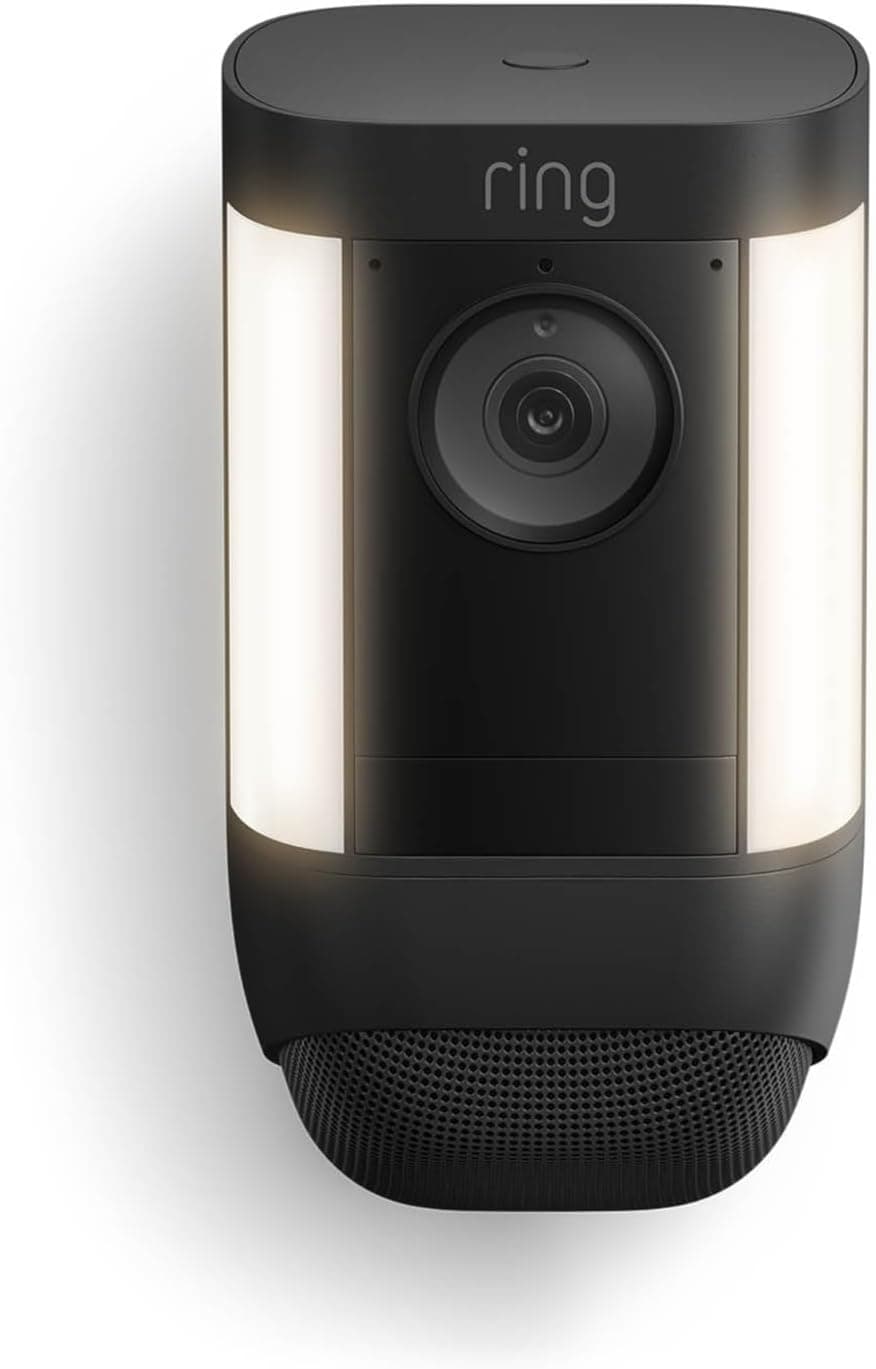 Ring Spotlight Cam Pro, Battery, Home or business security, Retinal 2K Video, Color Night Vision and Two-Way Talk with Audio+, 2-pack, Black