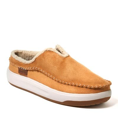 Dearfoams Men's Elm Energy Return Moccasin Toe Clog House Shoe Slipper - Whiskey Size 10