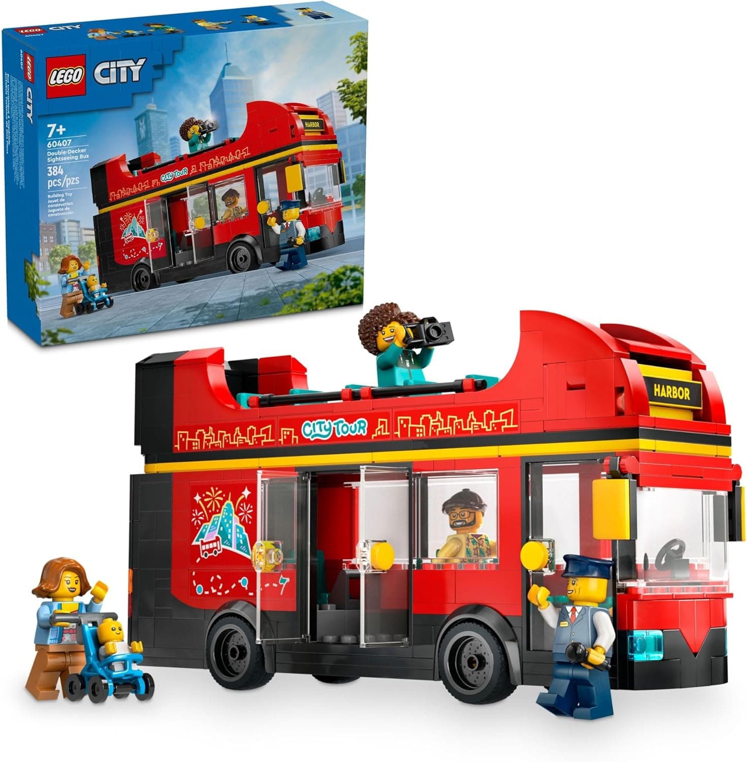 LEGO City Red Double-Decker Sightseeing Bus Toy