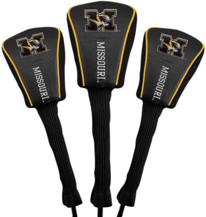 Team Golf NCAA Missouri Tigers Contour Golf Club Headcovers (3 Count) Numbered 1, 3, & X, Fits Oversized Drivers, Utility, Rescue & Fairway Clubs, Velour lined for Extra Club Protection