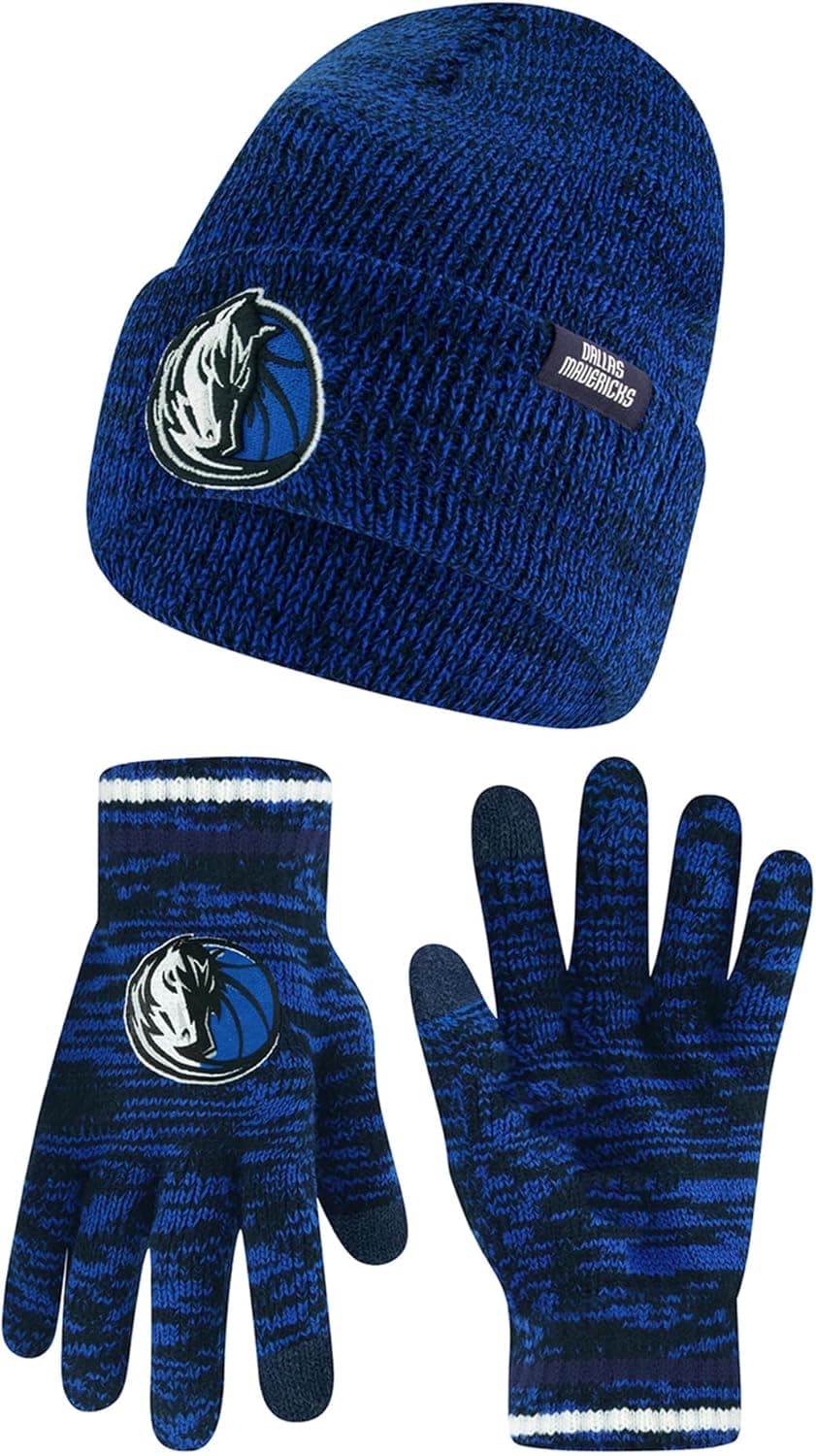 Stay Cozy with NBA Beanie & Gloves Set - Dallas Mavericks