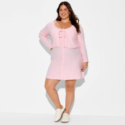 Women's Mini Slip Dress - Wild Fable™ Light Pink 2X