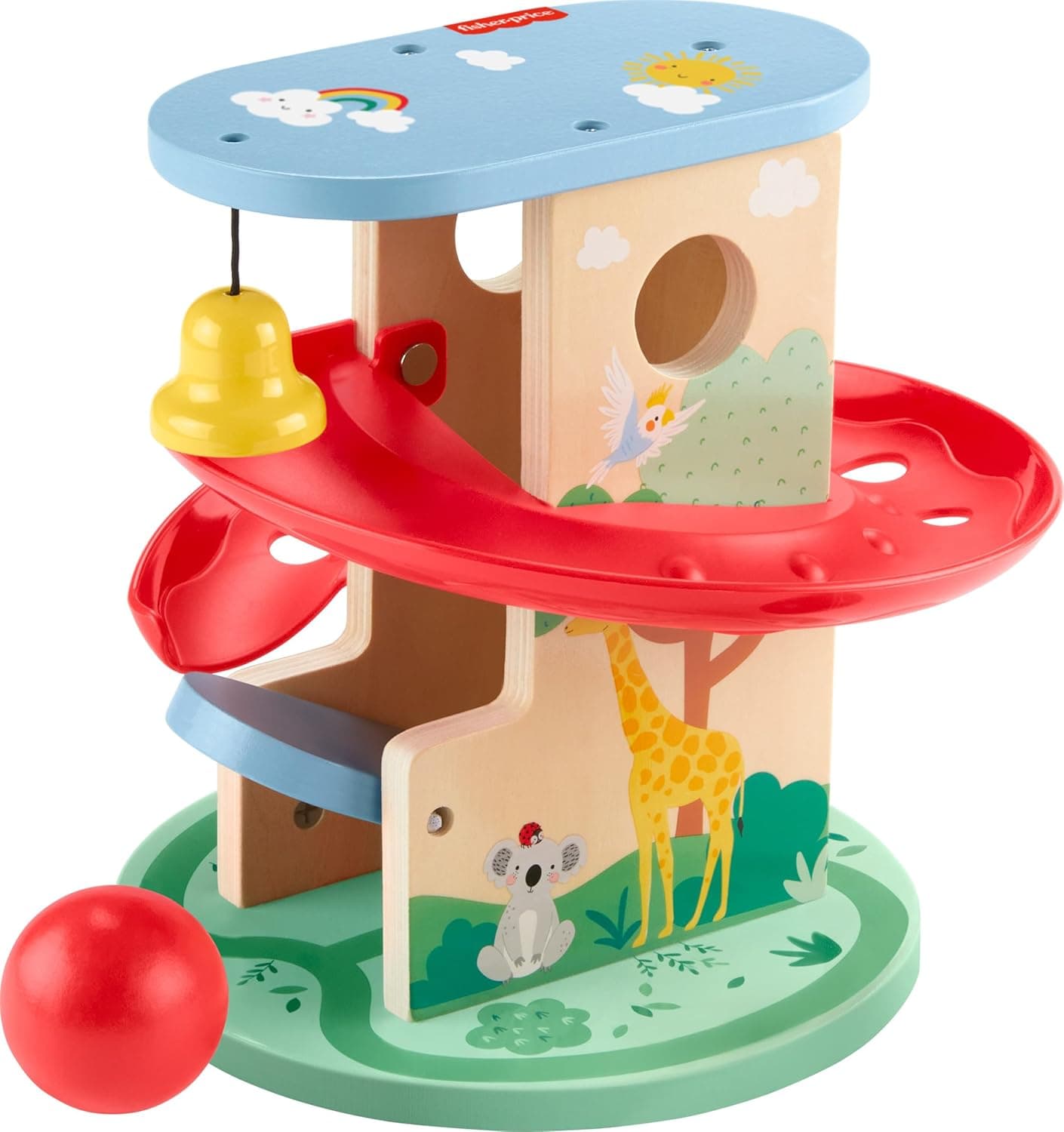 Fisher-Price Wooden Baby Toy Treehouse Ball Run