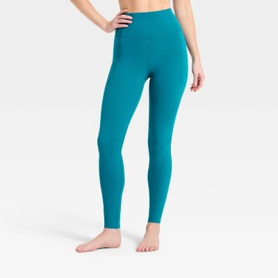 Women's Everyday Soft Ultra High-Rise Pocketed Leggings - All In Motion™ Dark Teal Blue M