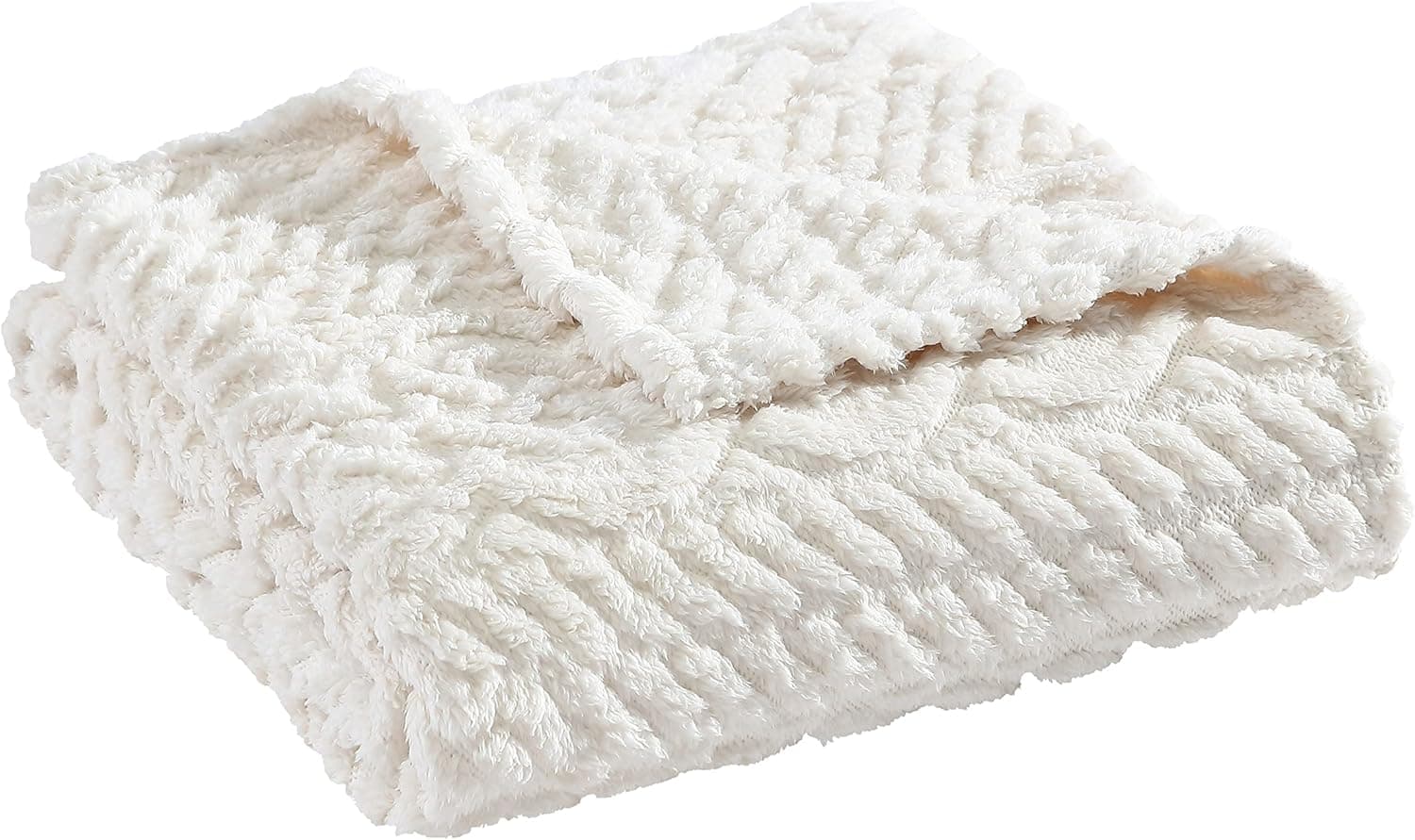 Cozy Nautica Throw Blanket - Soft Cable Knit Sherpa Bedding