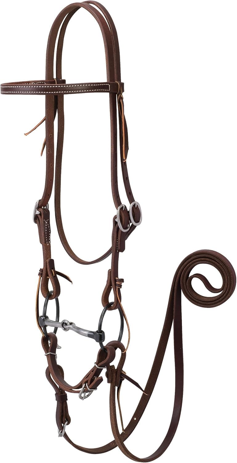 Weaver Leather Working Tack Bridle with Ring Snaffle Mouth Bit