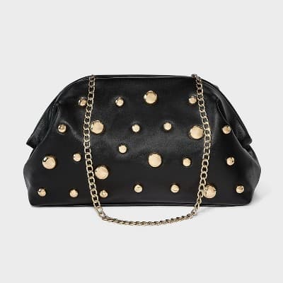 Studded Oversized Clutch - A New Day™ Black