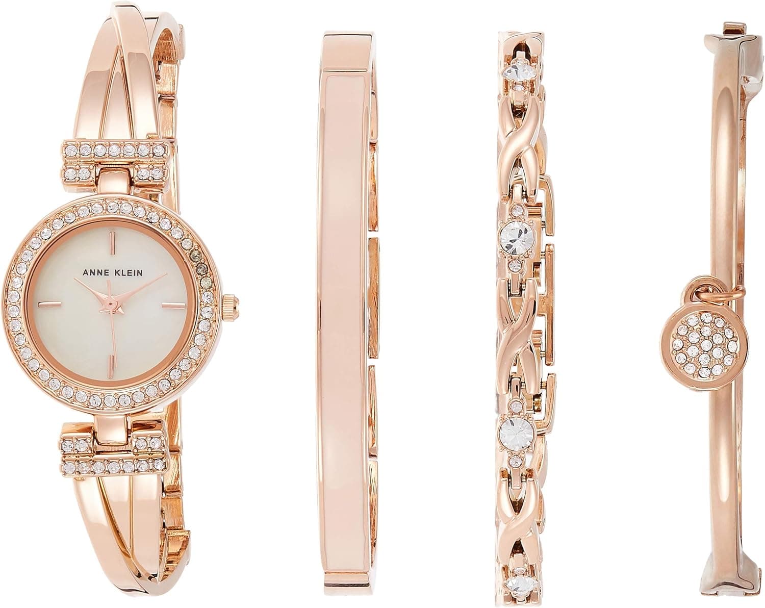 Timeless Anne Klein Crystal Watch and Bracelet Set