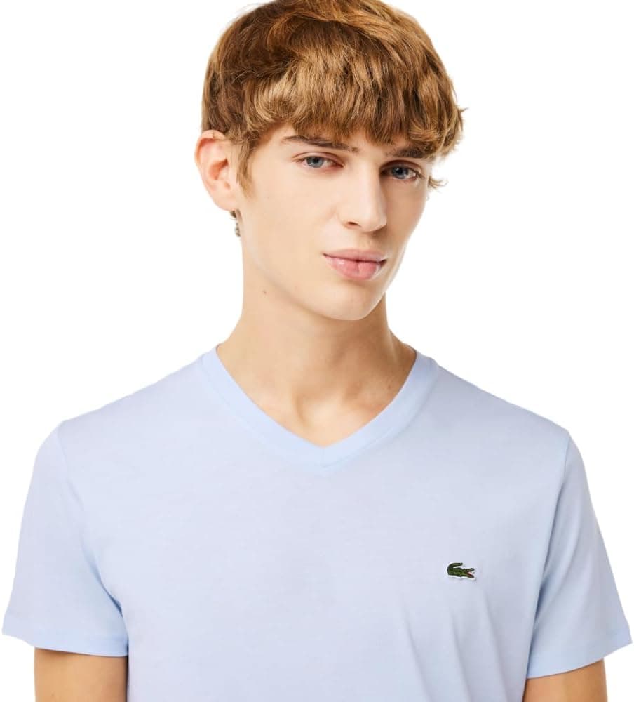 Lacoste Men's Lightweight Cotton Pima V-Neck T-Shirt - Phoenix Blue