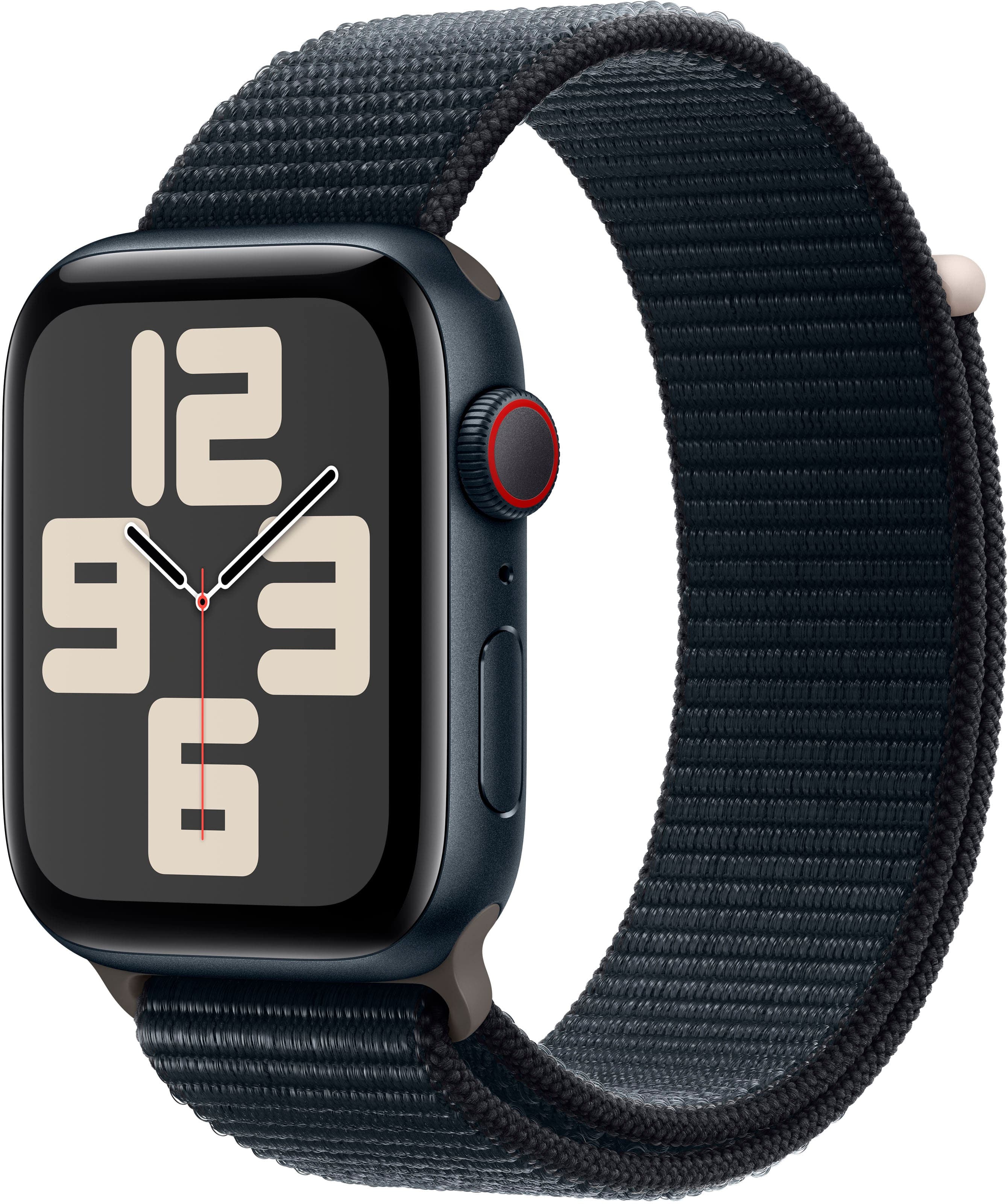 GSRF Apple Watch SE 2nd Generation (GPS + Cellular) 44mm Midnight Aluminum Case with Midnight Sport Loop - Midnight (Verizon) - (2022)