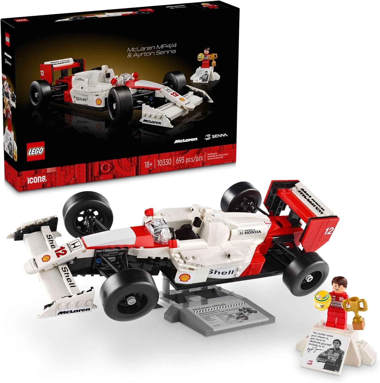 Build the Iconic LEGO McLaren MP4/4 & Senna Minifigure