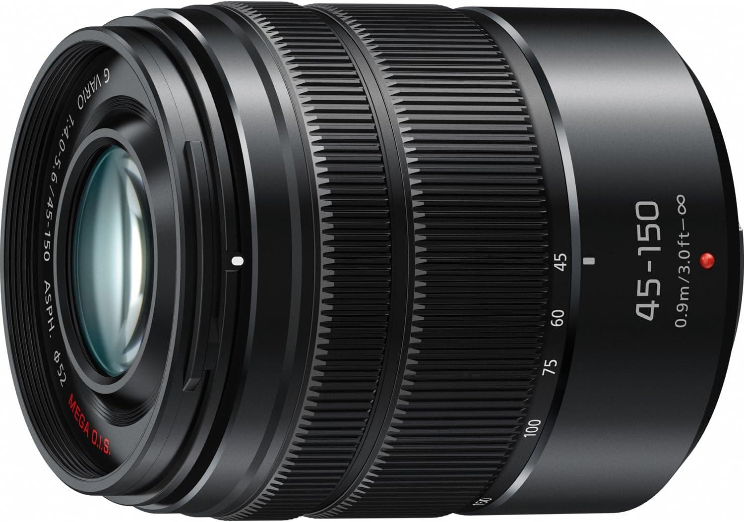 Panasonic LUMIX G VARIO 45-150mm F4.0-5.6 ASPH Mirrorless Camera Lens with Optical Stabilizer, Micro Four Thirds Mount, H-FS45150AK (USA Black)