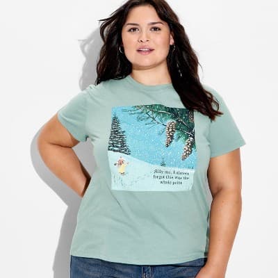 Women's Richard Scarry Bunny Short Sleeve Graphic T-Shirt - Sage Green 1X