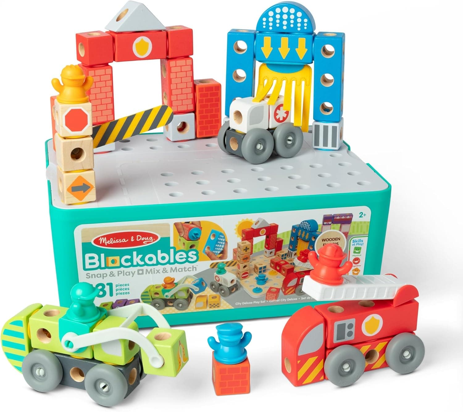 Build a Vibrant City with Melissa & Doug Blockables Deluxe Set