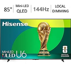 Hisense 85-inch 4K 144Hz MiniLED QLED Fire TV Smart TV - $800 with Free Shipping