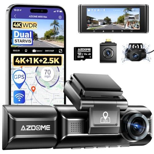 AZDOME M550 3-Channel 4K+2.5K+1080P Dash Cam - Record Your Drives