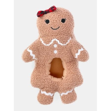 Holiday Time Boys and Girls Plush Gingerbread Slippers
