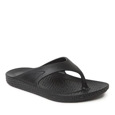 Dearfoams EcoCozy Men's Sustainable Comfort Flip Flop Thong Sandal - Black Size 10