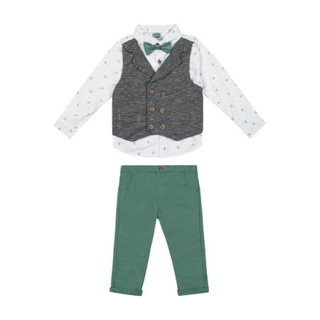 Little Lad Toddler Boys' Mock Vest and Pant, 3-Piece Set, Sizes 2T-4T