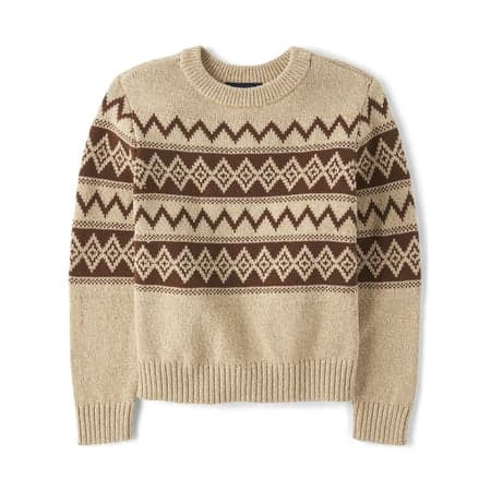 The Children's Place Boys Long Sleeve Crewneck Fairisle Sweater, Sizes S-XXL