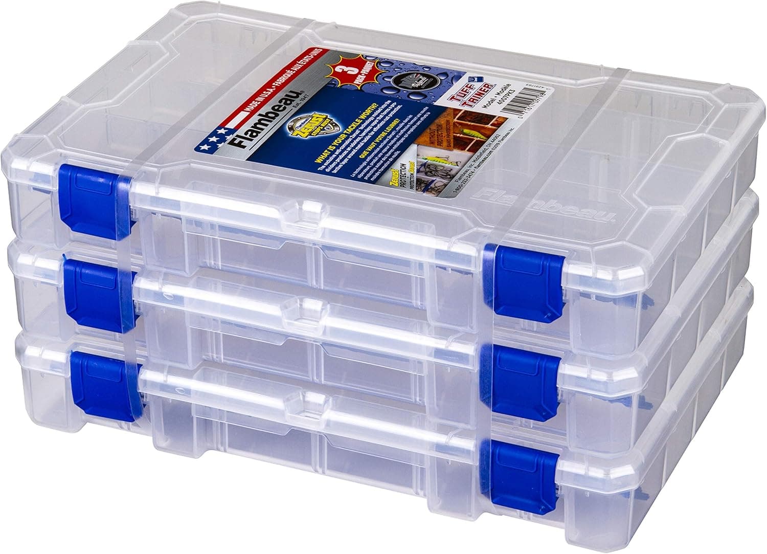 Flambeau Outdoors Fishing Tackle Boxes - 3 Pack with 36 Dividers