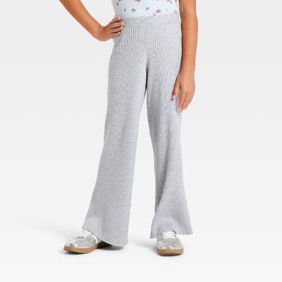 Girls' Relaxed Fit Sweater Pants - Cat & Jack™ Heather Gray M