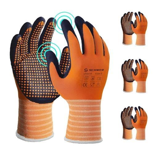 Schwer 3 Pairs Micro-Foam Nitrile Coated Safety Work Gloves Amazon