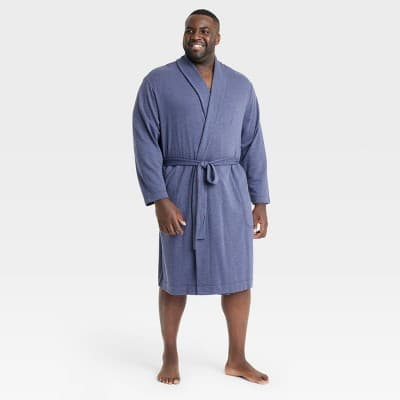 Men's Big & Tall Knit Robe - Goodfellow & Co™ Navy Blue 2XL/3XL
