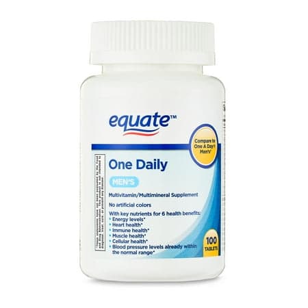 Equate One Daily Men's Multivitamin/Multimineral Supplement Tablets, 100 Count, Compare to One a Day® Men's