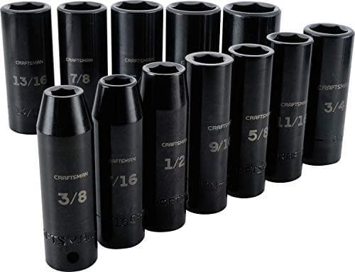 12-Piece Craftsman Deep Impact 1/2" Drive SAE Socket Set Amazon