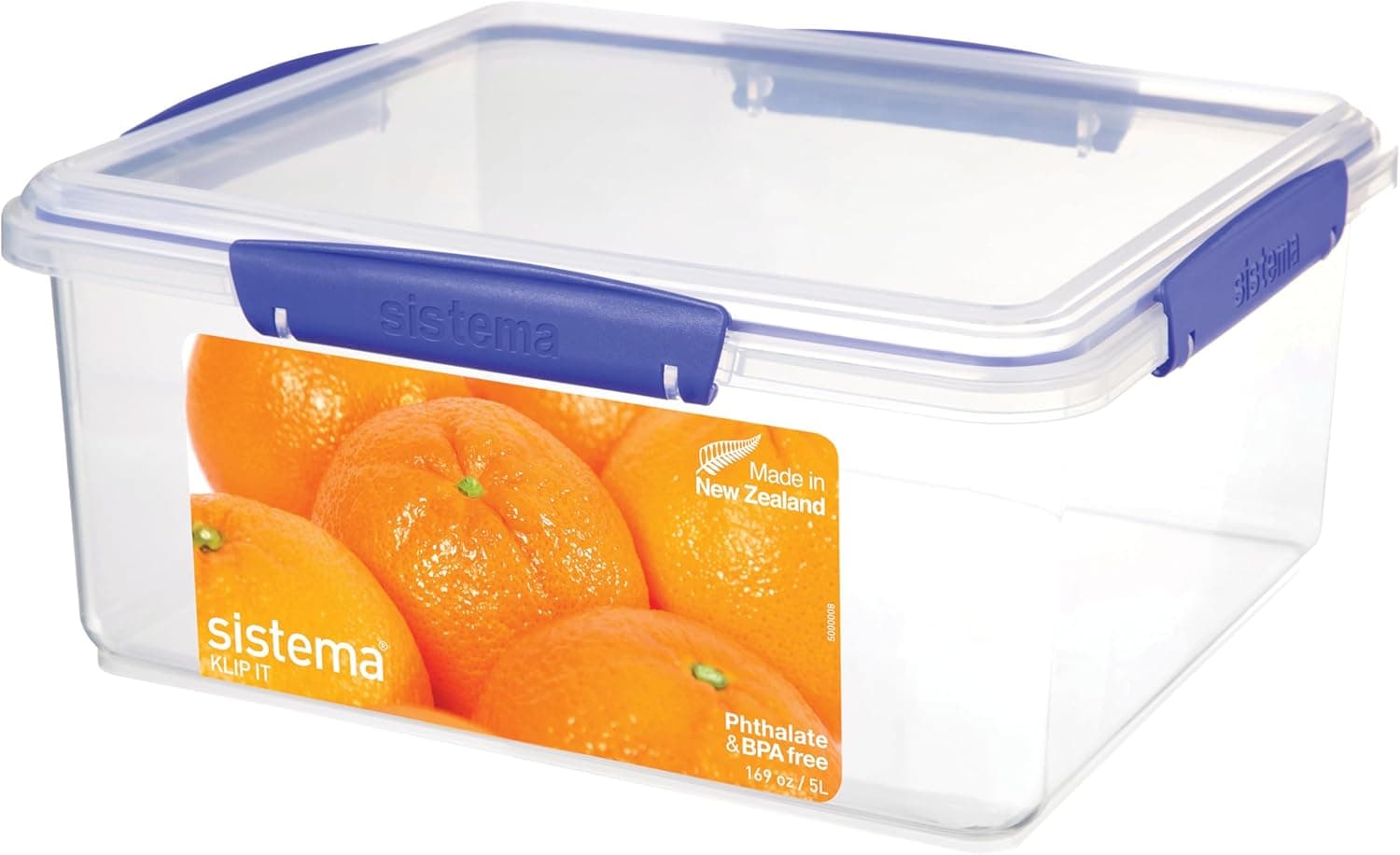 Airtight Food Storage Containers with Blue Clips - 5L Capacity