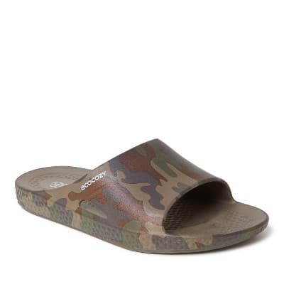 Dearfoams EcoCozy Men's Sustainable Comfort Slide Sandal - Camouflage Size 9