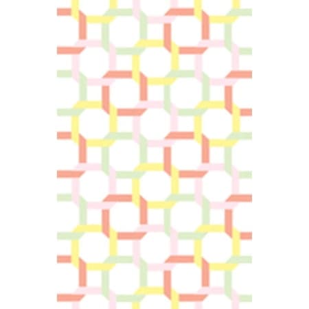 SAFAVIEH Martha Stewart Color Chain Geometric Wool Area Rug, Peony, 5' x 8'