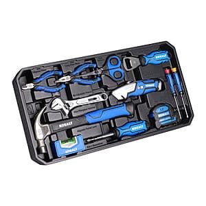 Kobalt 20-Pc Blue Household Tool Set with Hard Case - $25