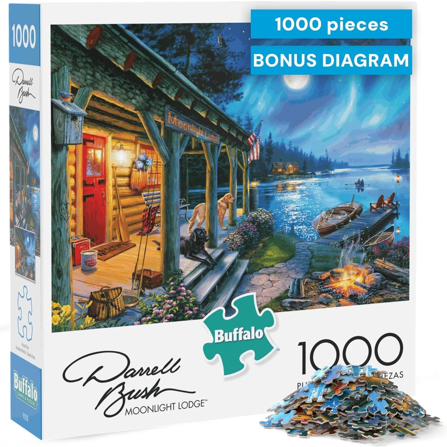 Unwind with the Moonlight Lodge Puzzle: 1000 Pieces of Cabin Serenity