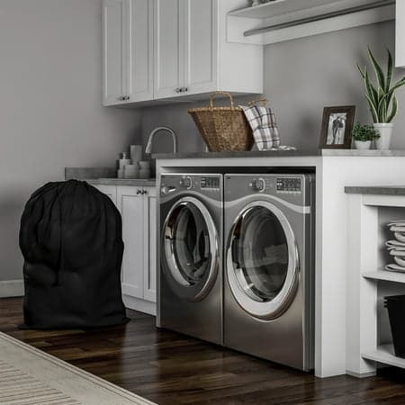 Trademark Home Washable Laundry Bag with Drawstring, Black