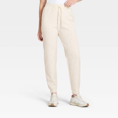 Women's Airy Sleek Jogger Sweatpants - All In Motion™ Heathered Cream XL