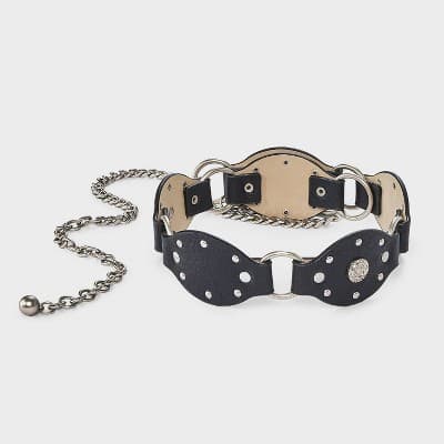 Oval Grommet Chain Belt - Wild Fable™ Black M/L
