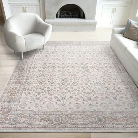 Bliss Rugs Magic Traditional 5' x 7' Blue and Cream Indoor Area Rug