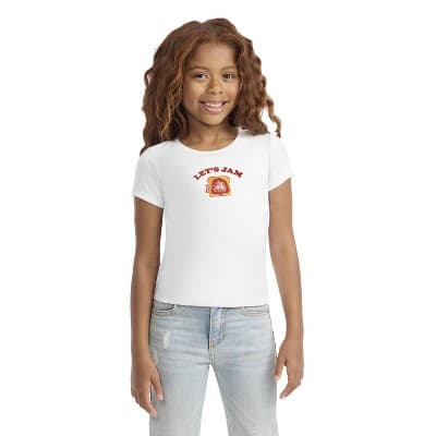 Levi's® Girls' Short Sleeve Ribbed 'Let's Jam' Graphic T-Shirt - White XS